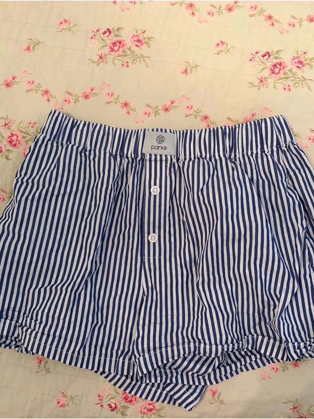Parke blue striped boxer shorts